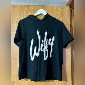 SHEIN Curve Black “Wifey” Hooded Tee | Size 0XL